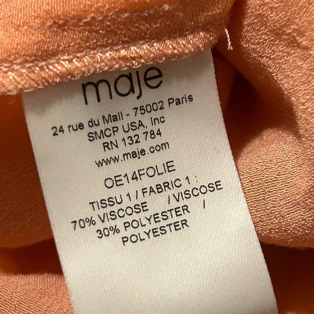 ‼️SOLD‼️ MAJE NWT Peachy Pink Sleeveless Folie Smocked Waist Mini Dress 2 - Picture 13 of 16